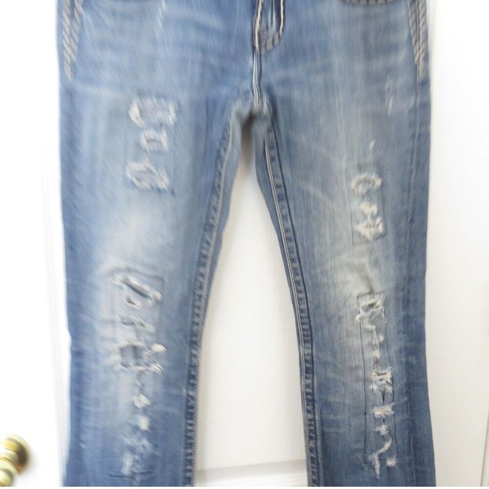 Miss Me Y2K Low Rise Distressed Bootcut Bling Jeans  28 EUC *read - Picture 6 of 15